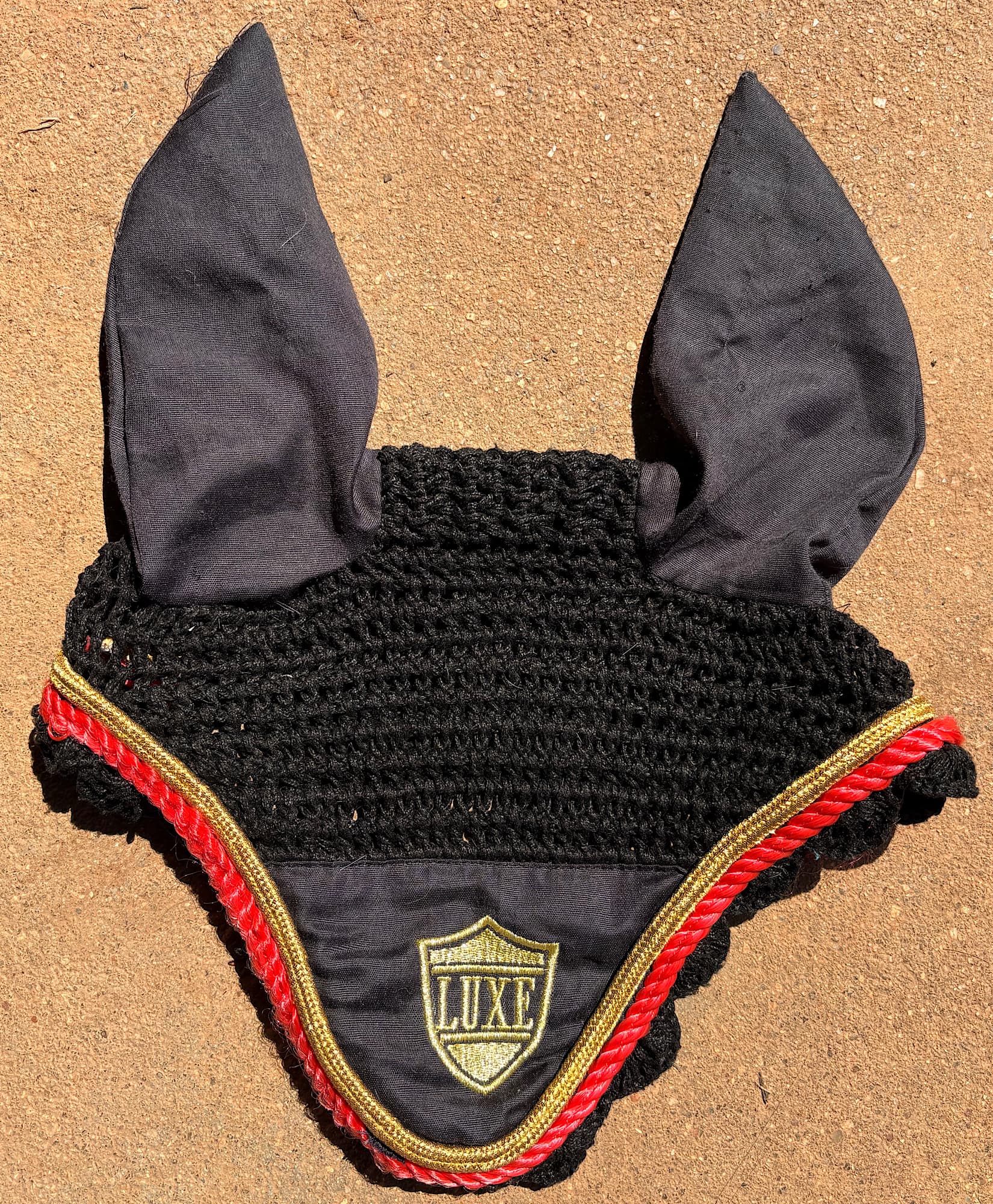 Luxe equestrian cob sized ear bonnet