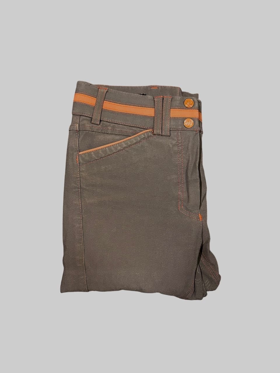 Ariat Grey & Orange Breeches — image 1