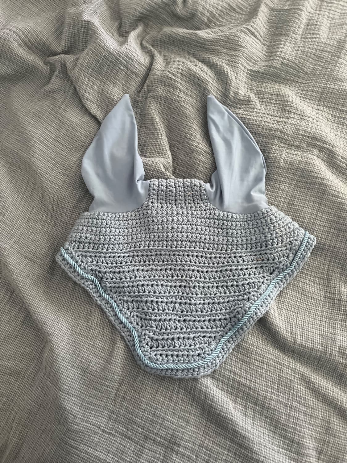 Opulent Equestrian Ear Bonnet – Baby Blue, Full Size — image 1