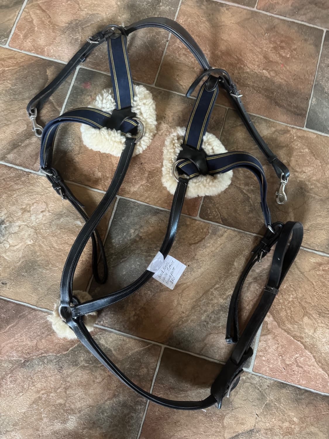 Black white and navy Blue breast plate — image 1