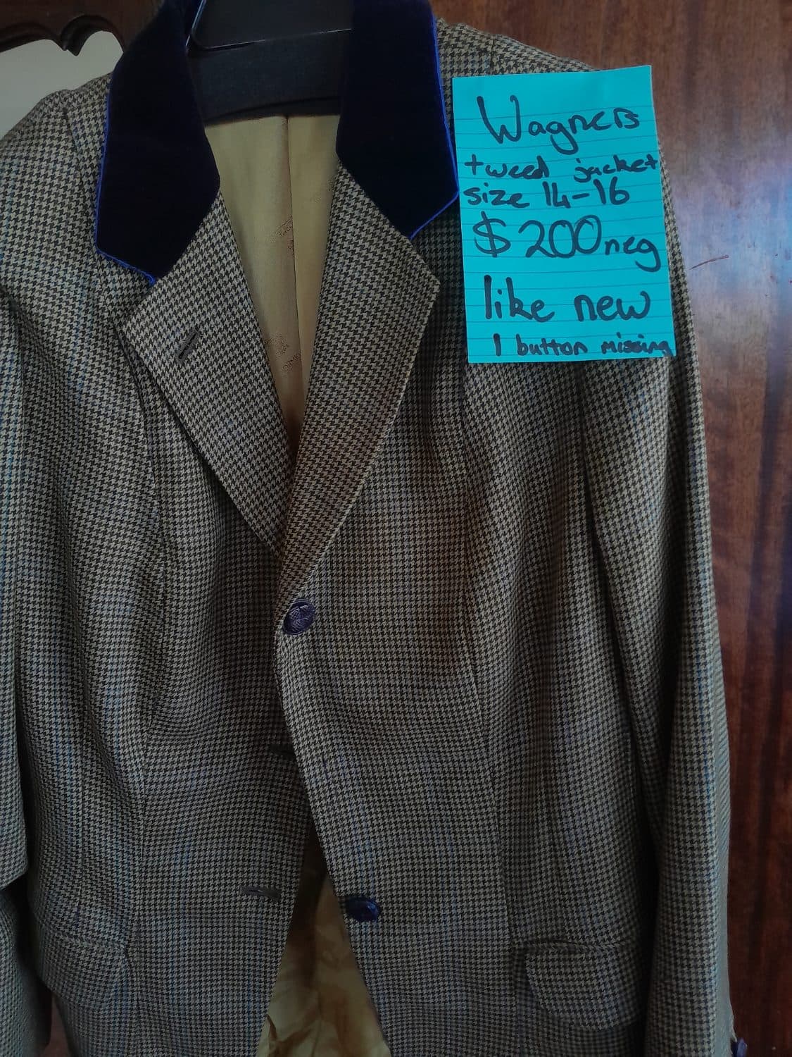 Wagner's tweed jacket size 14-16 (one button missing) — image 1
