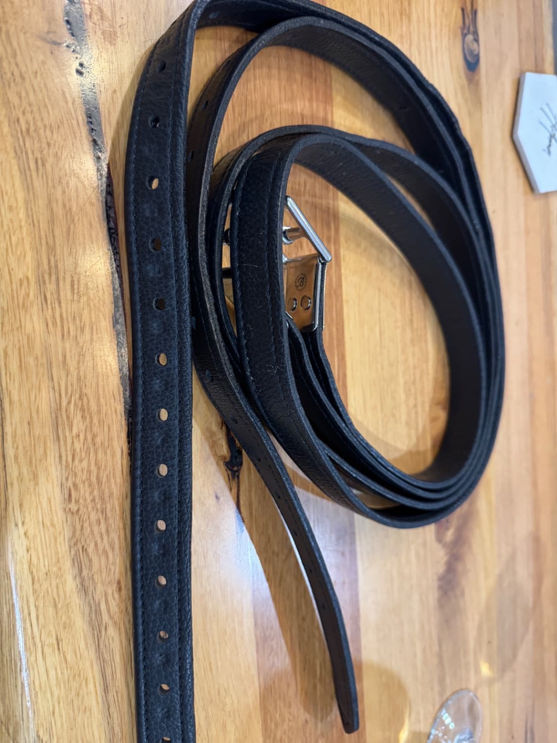 Bates Stitched Stirrup Leathers Black 175cm — image 1