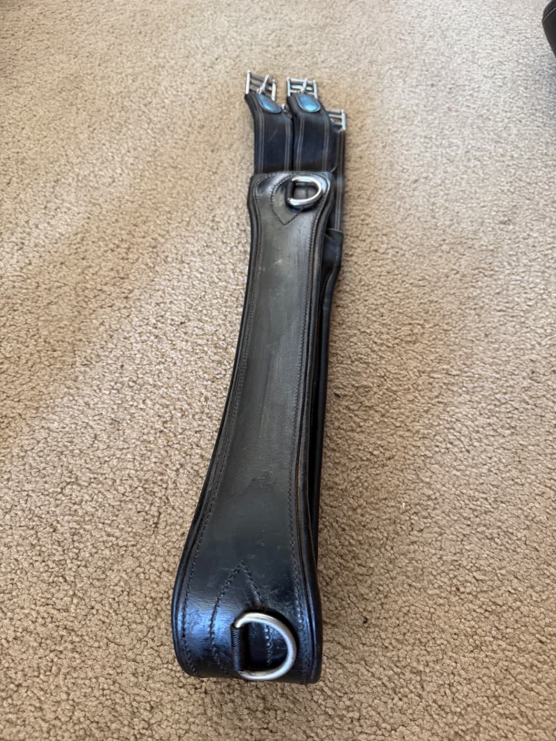 Black 120cm Leather Girth — image 1