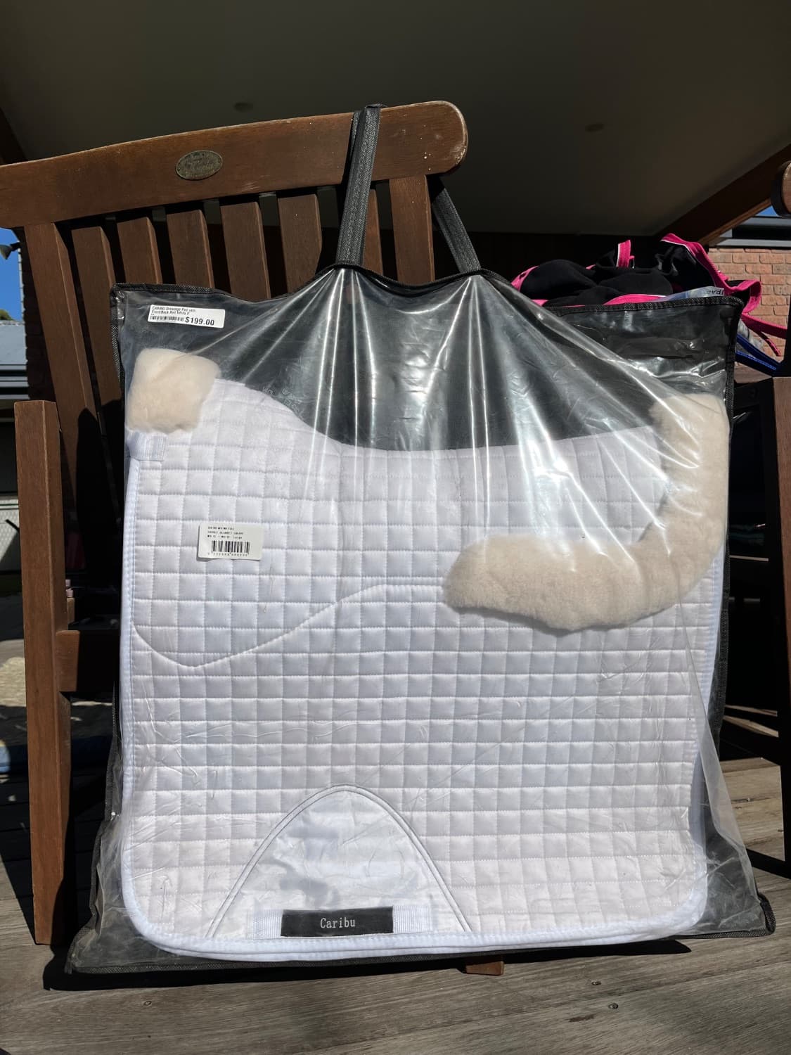 White Caribu dressage saddle pad — image 1