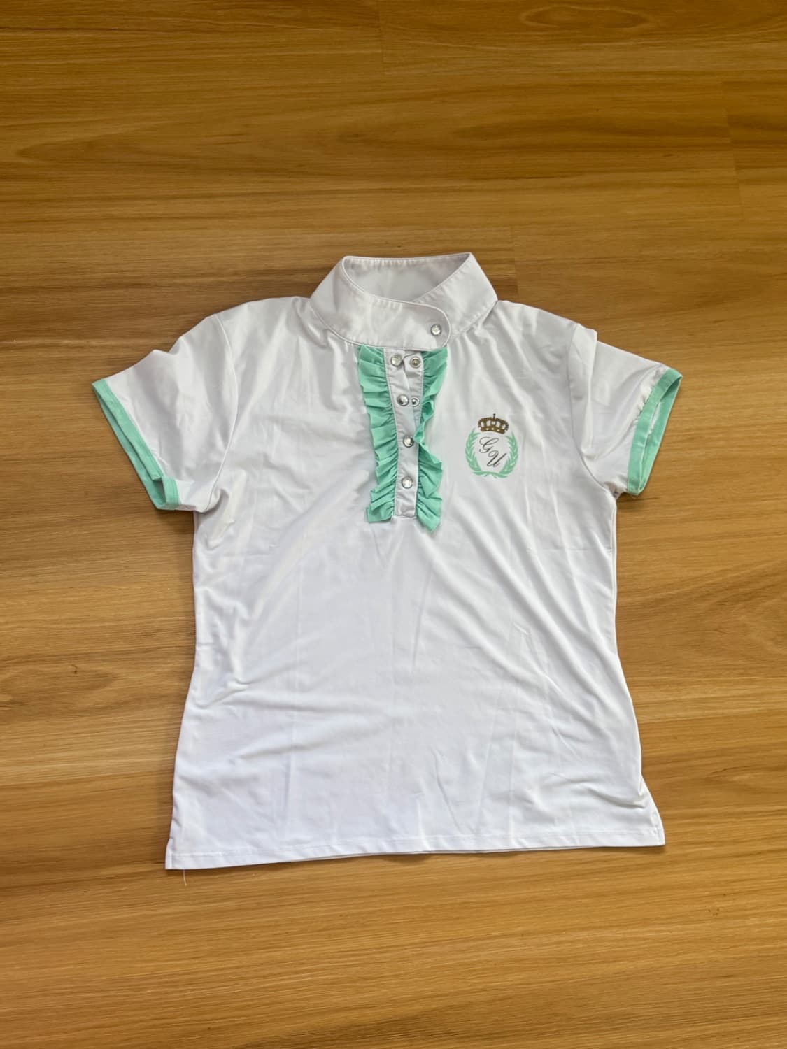 Giddyup Show Shirt | Mint and White | L (10-12) — image 1