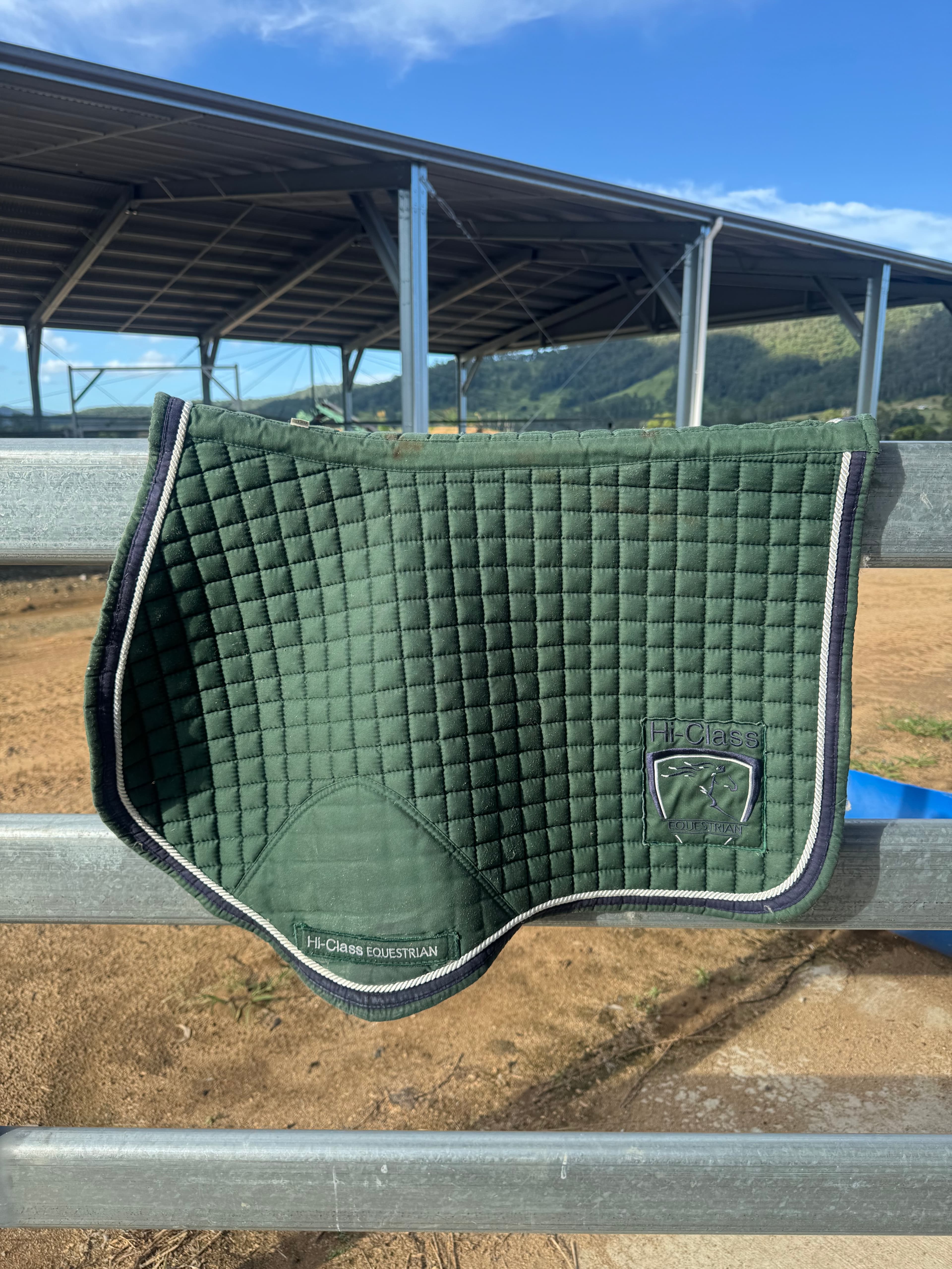HiClass Equestrian Forest Green Full Sized jump cut saddle pad — image 1