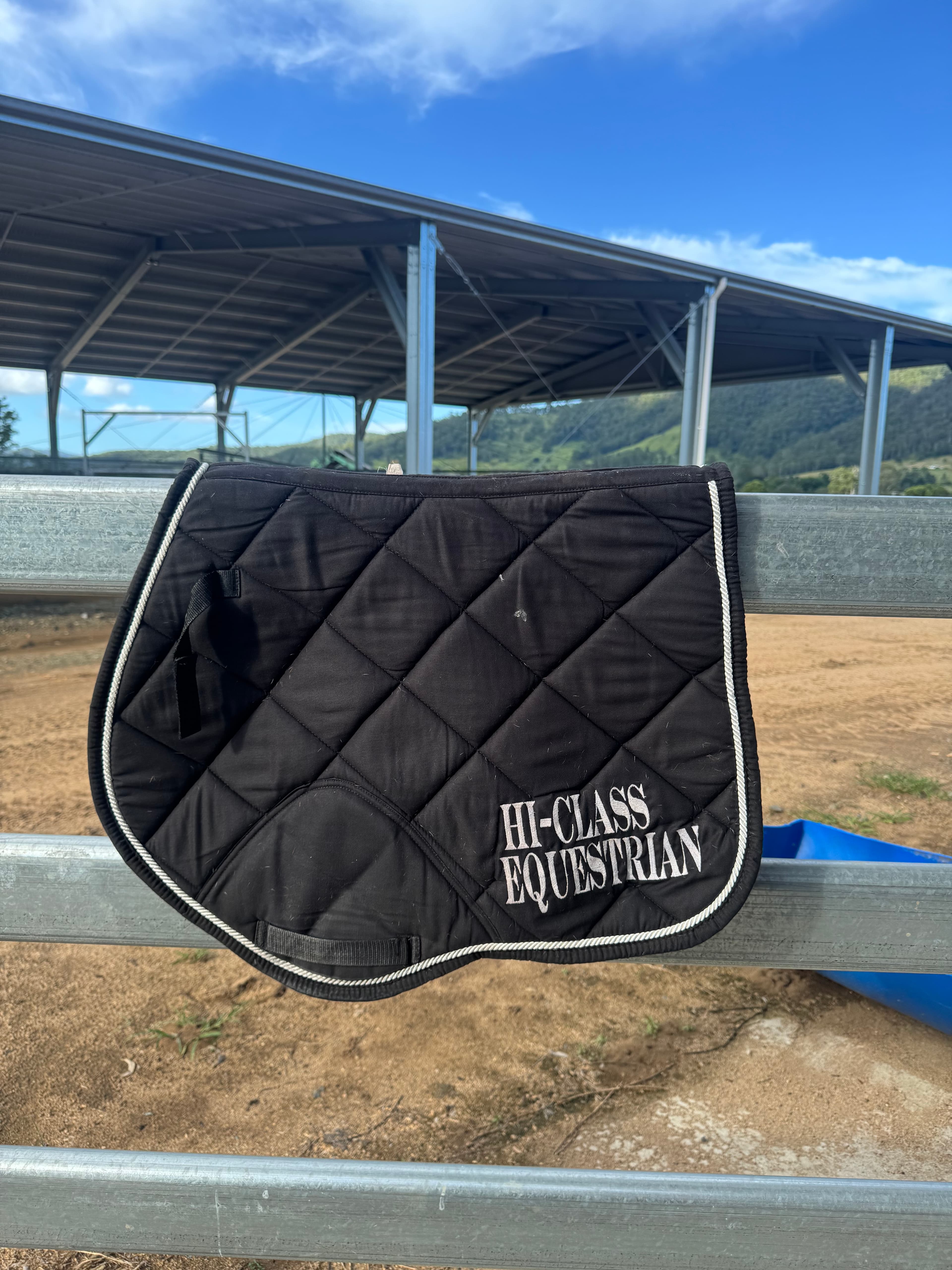 HiClass Equestrian Black Full Sized Jump Cut Saddle Pad — image 1