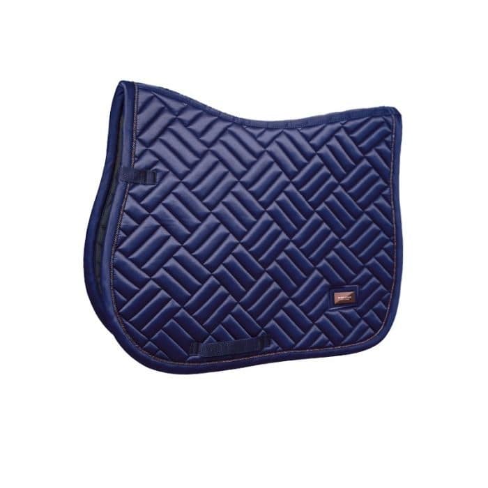 Equestrian Stockholm Modern Lagoon Blush jump saddle pad and matching ear bonnet — image 1