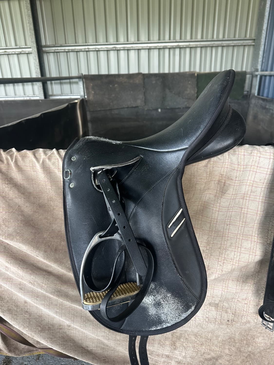 Unbranded 17’ dressage saddle — image 1