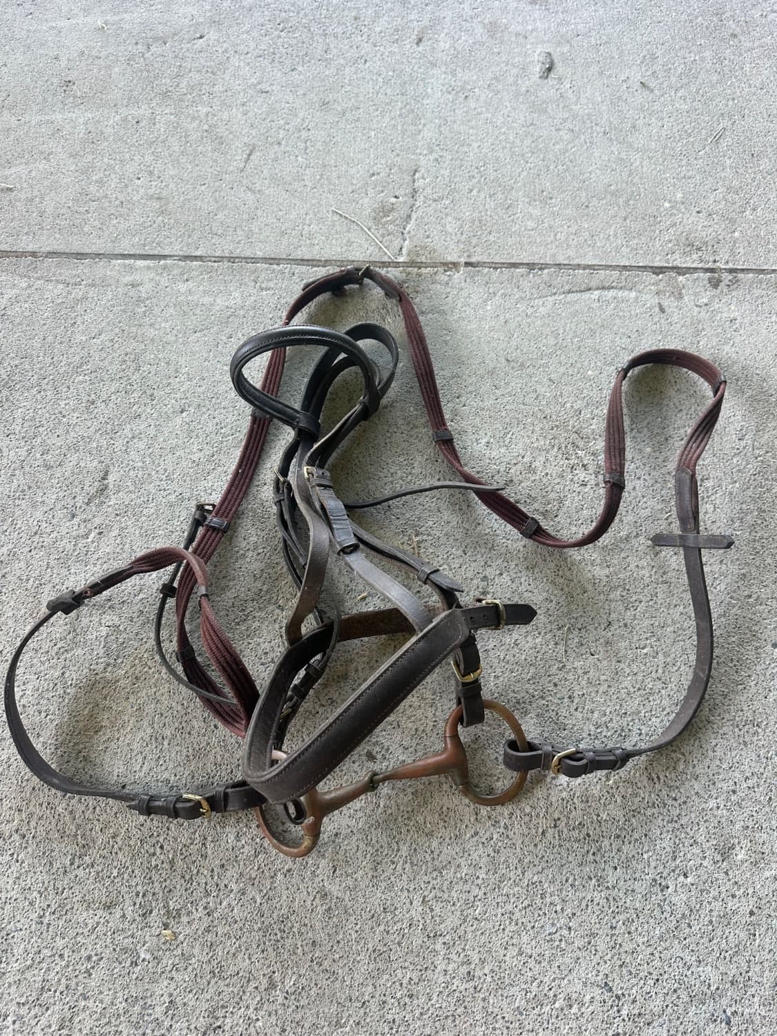 Brown full bridle with bit — image 1