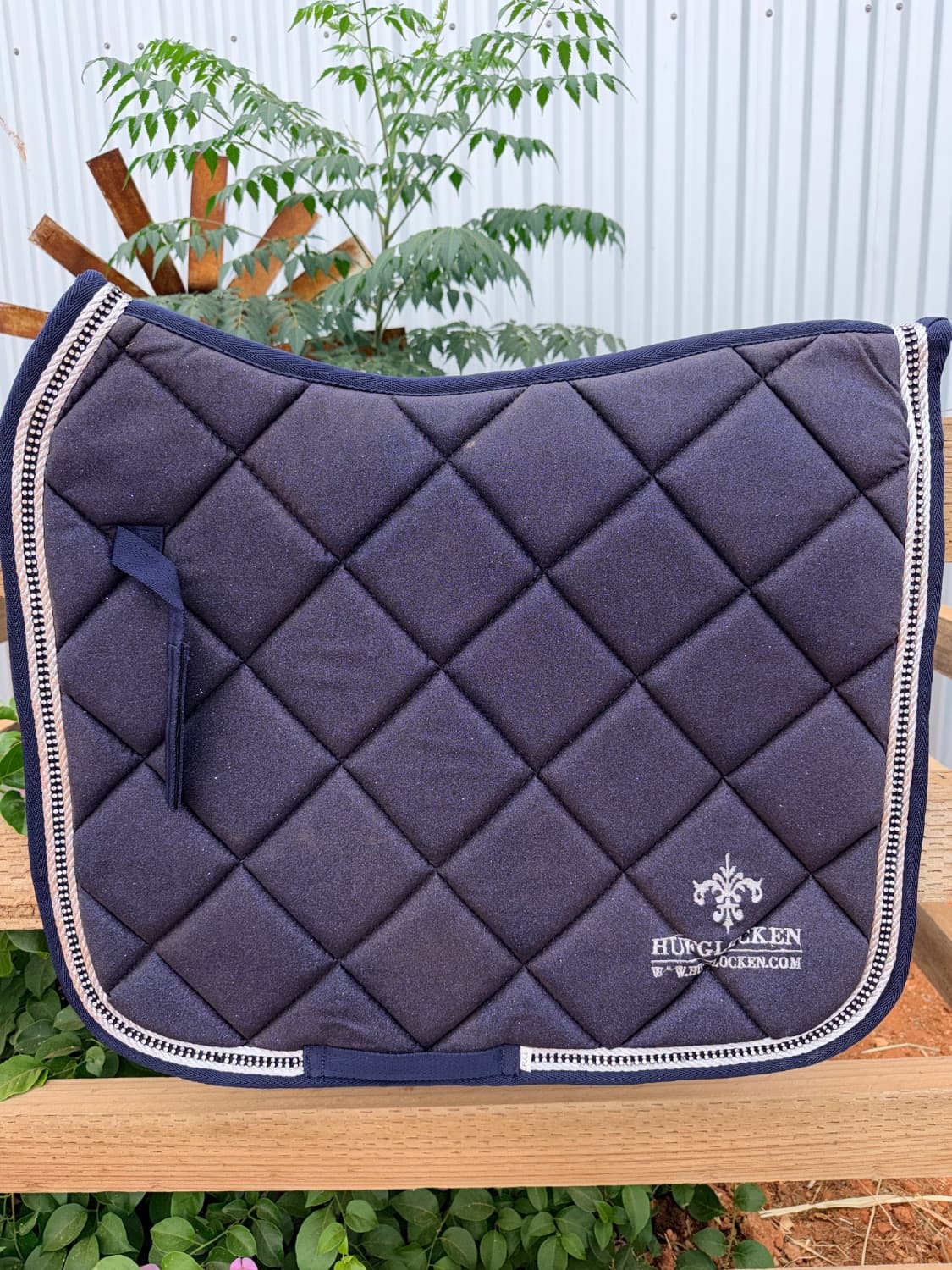 Hufglocken navy glitter saddle pad