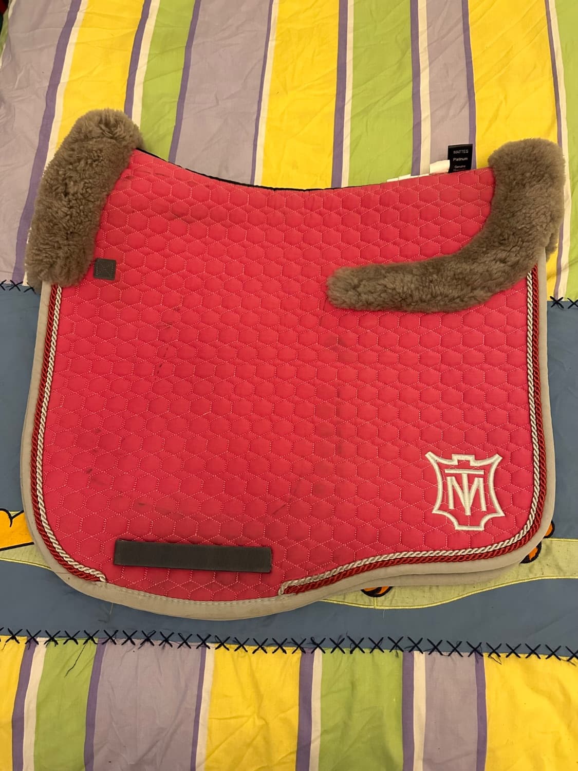 Hot pink mattes dressage saddle pad — image 1