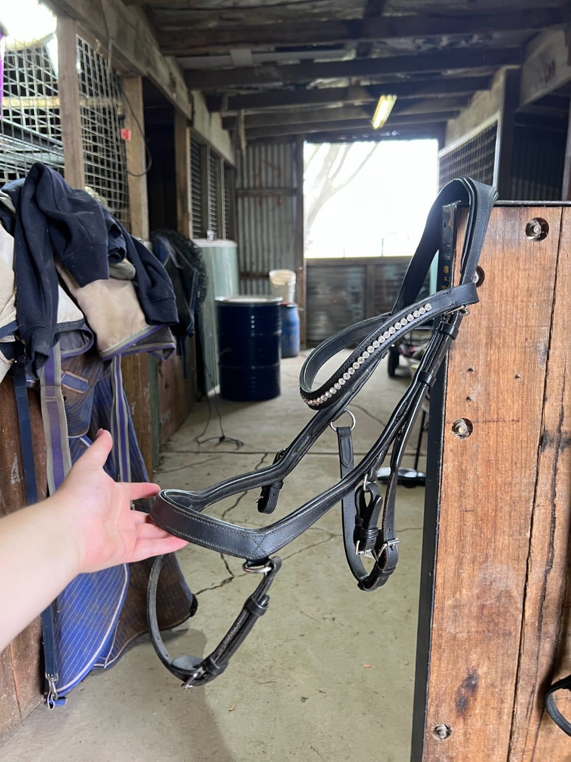 Rambo Micklem Bridle with bling browband and rubber reins