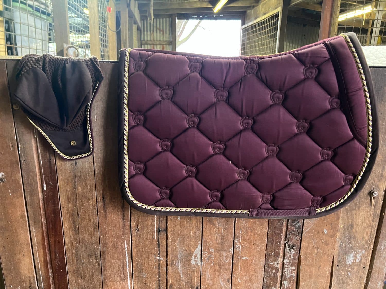 PSOS Wine Jump Saddle Pad + Ear Bonnet